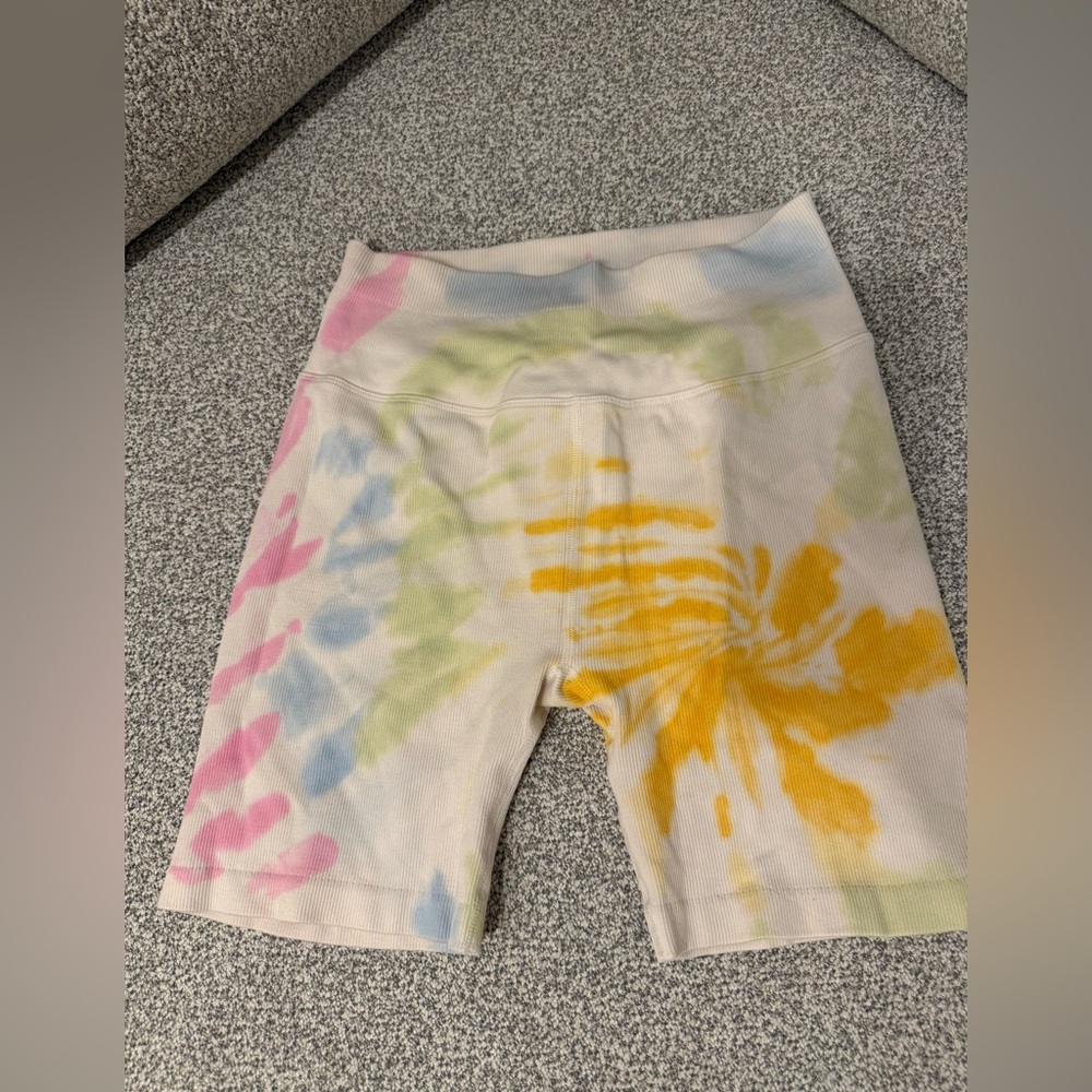 Spiritual Gangster Multicolor Tie-Dye Bike Shorts